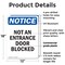 Signmission Not An Entrance Door Blocked OSHA Notice Sign, Plastic, 12in W x 18in L, 2PK OS-2PACK-NS-P-1218-V-15145 - alternate 5